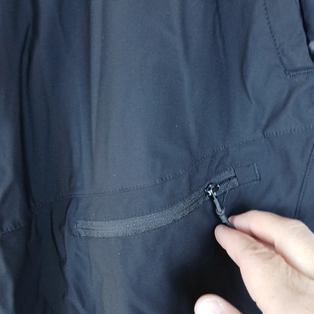 Black Lightweight Technical Cargo Joggers Tapered Hiking Travel Pants Mens L